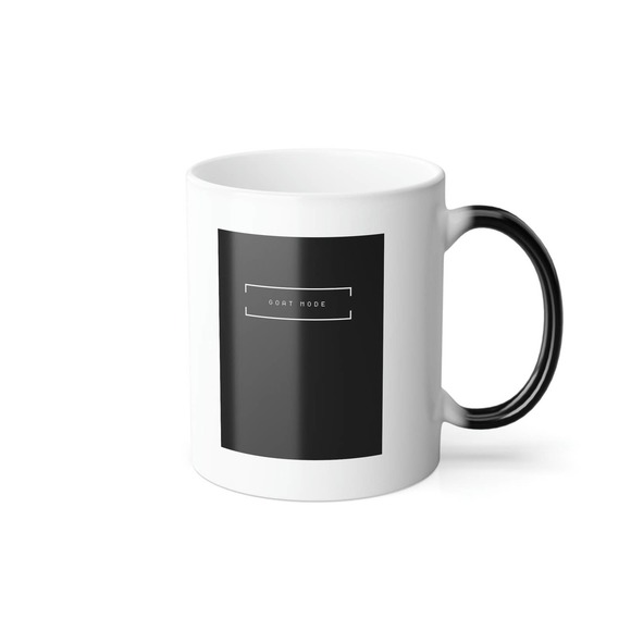 Goat Mode Motivational Quote Minimalist Color Changing Coffee Tea Cup Mug 11oz - Picture 8 of 8